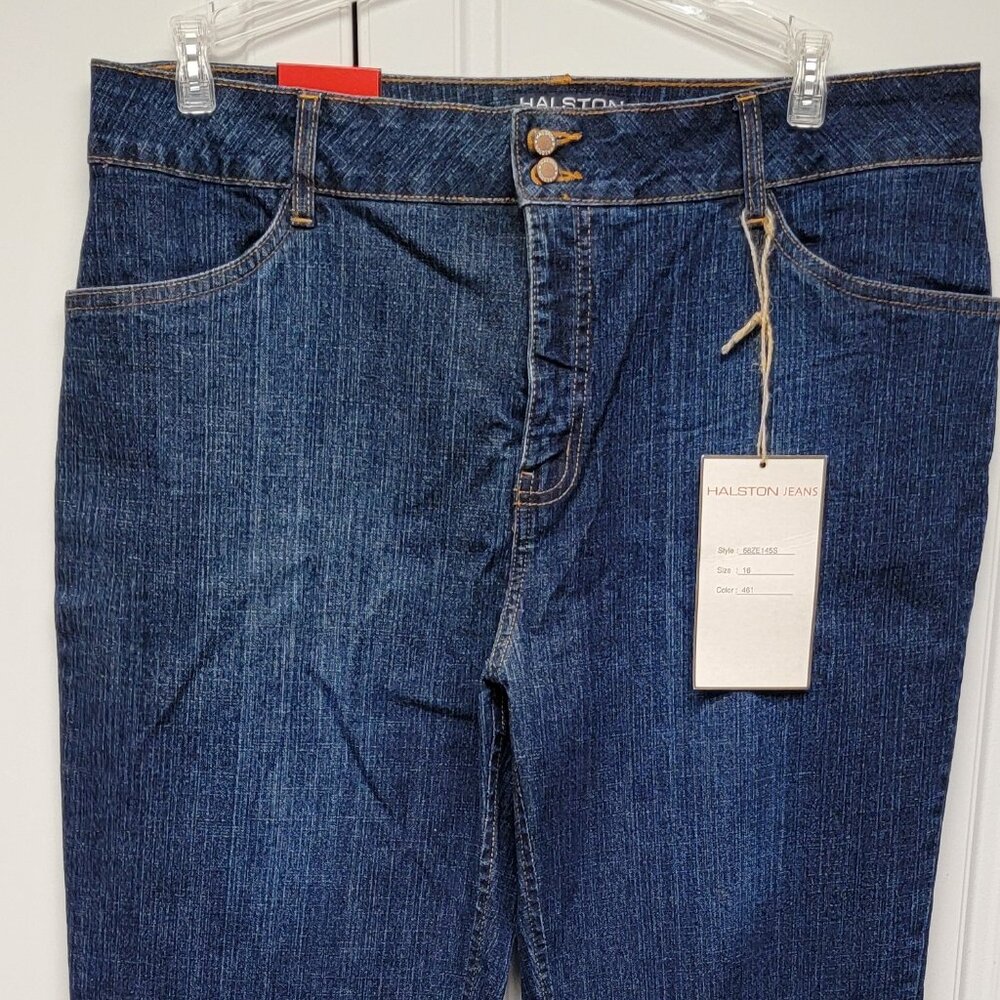 Blue Halston Stretch Jeans New with Tags Size 16